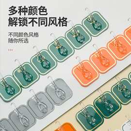 免打孔彩色六连排卧室厨房强力粘钩水晶粘贴壁挂钩可转角门后挂钩