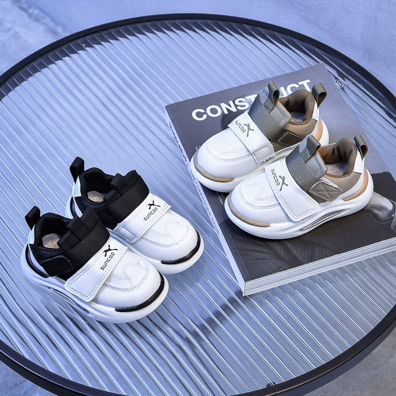 Children's sports shoes, footwear with velcro for leisure, sneakers for boys