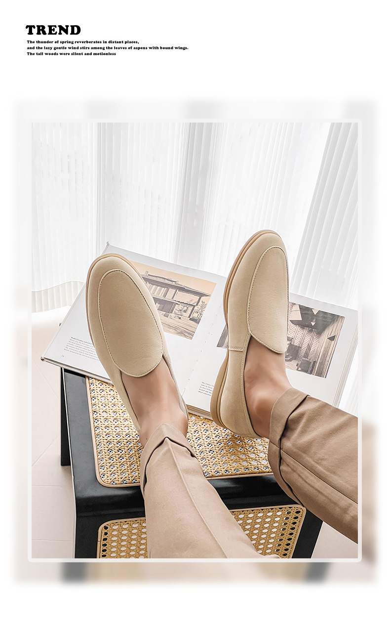 Men's Shoes Formal Shoes Spring New Loafers One Foot Stirrup Soybean Shoes_vogvips.com