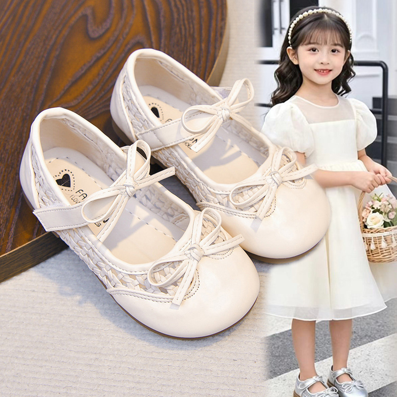 2026 primavera y verano nuevo bebé hueco zapatos transpirables para niños tejiendo zapatos de cuero Mary Jane image 3
