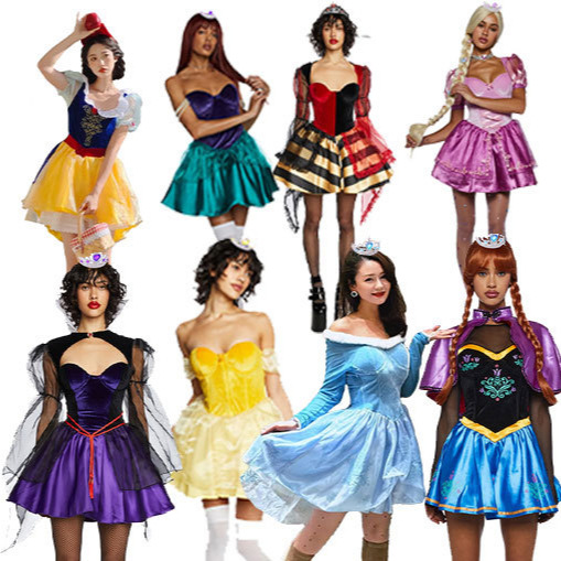 Princess Cosplay Costume Grimm's Fairy Tale Snow White Dress Sleeping Beauty Aurora Princess Dress Performance Costume for Adults