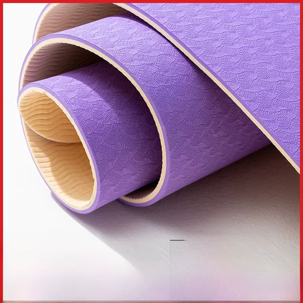Two-color TPE Yoga Mat Long Gym Mat for Girls Non-slip Yoga Mat Floor Mat Home Printable Logo