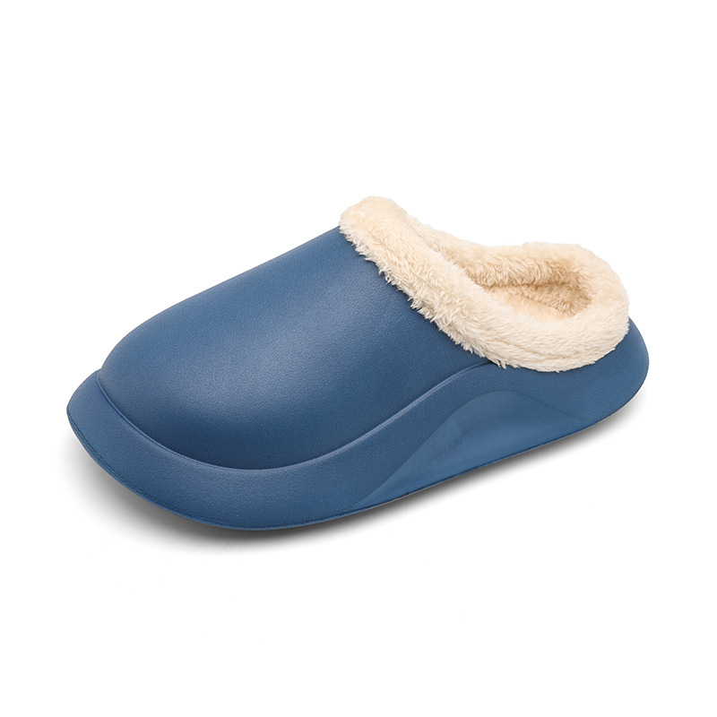 2024 nuevo trapeador de algodón casual para hombres de otoño e invierno en casa moda simple color sólido más terciopelo trapeador Baotou zapatos de algodón para hombres