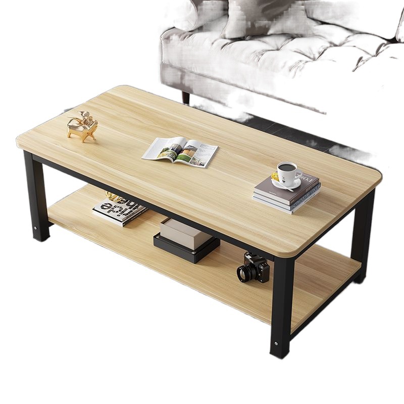 Mesa de centro, sala de estar de apartamento pequeño, mesa de té de mármol de imitación simple para el hogar, mesa de centro pequeña de madera de acero económica, una pieza al por mayor