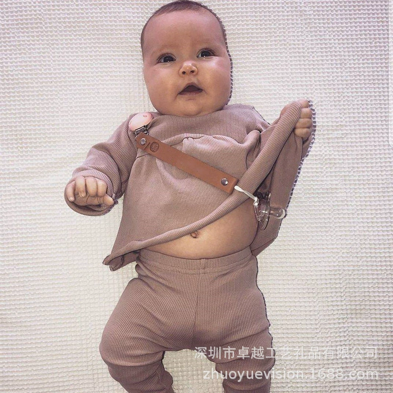 Трансграничный горячий кожаный зажим для сосков Анти-потерянная цепочка Детский зажим для сосков Аксессуары для шнурков Детская Пряжка для сосков