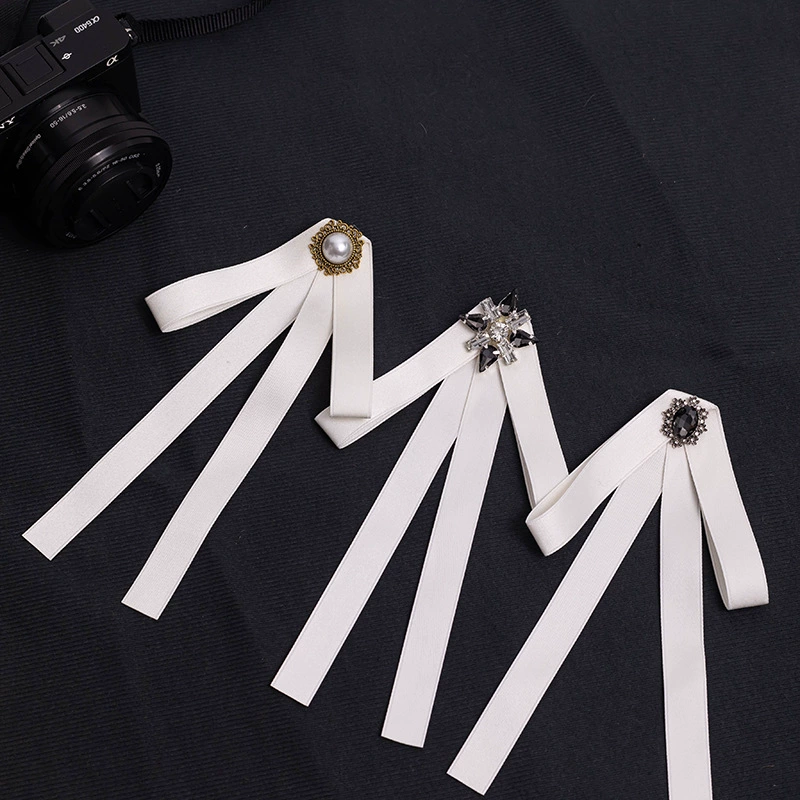 Рубашка белый лук декоративный женский корейский жемчуг галстук-бабочка