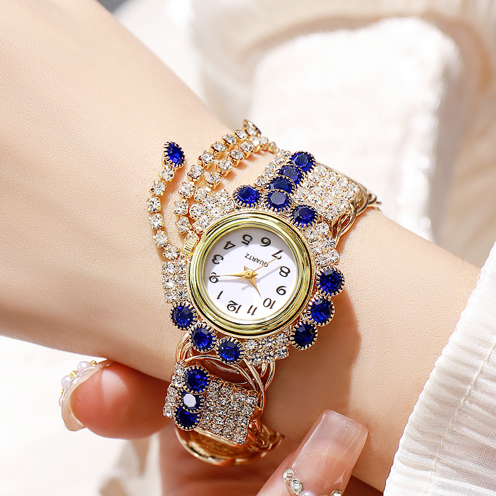 New Alloy Bracelet Women's Watch Full of Diamonds Temperament Watch Women's Wholesale Creative Tassel Personality Internet Celebrity Women's Watch