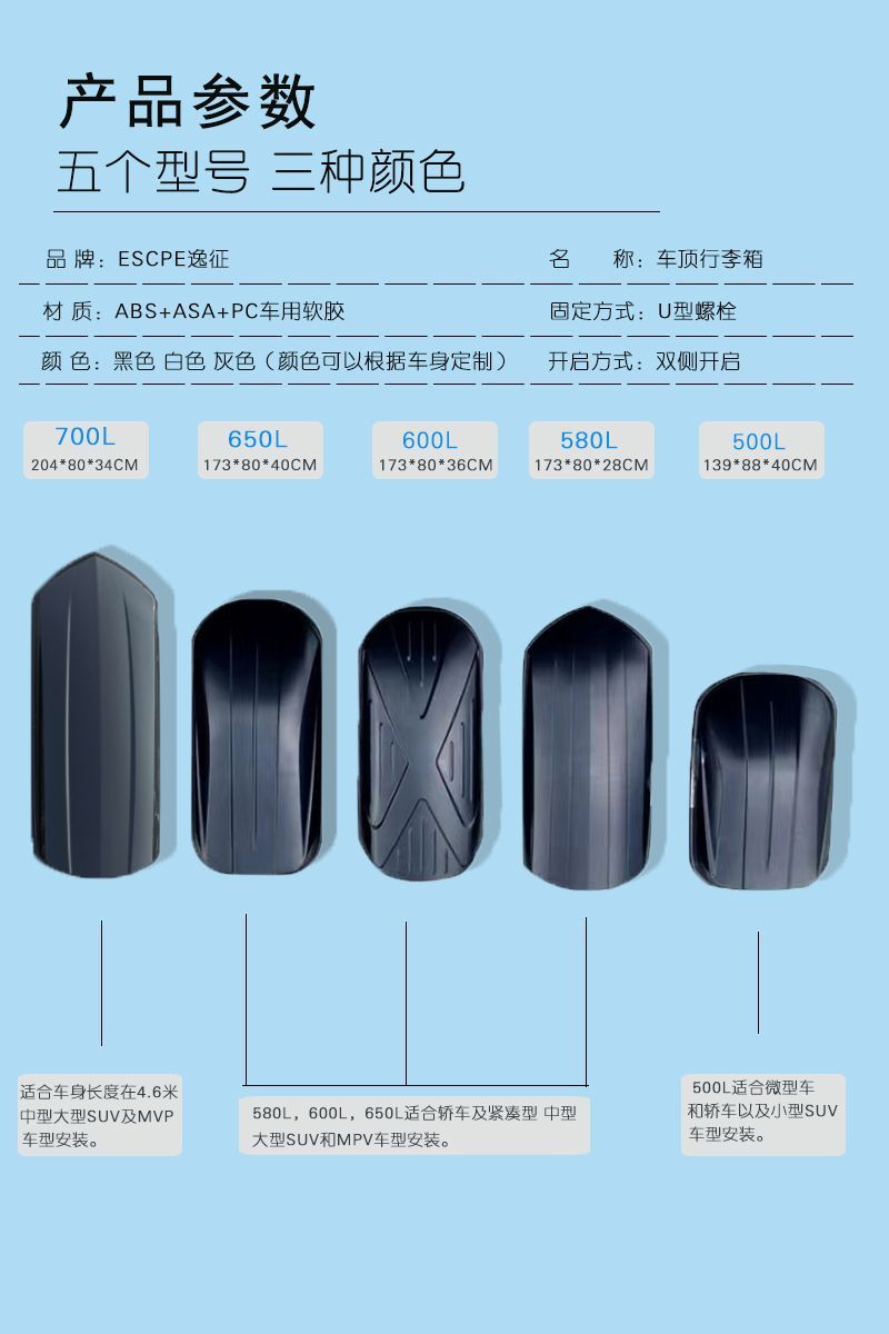 New Waterproof Large-Capacity Car Roof Luggage Box, No-Drill Suv Travel Box, Ultra-Thin Universal Luggage Rack