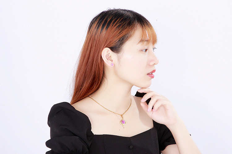 fashion creative dragonfly earrings diamond necklace set wholesale