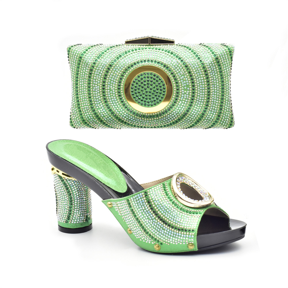 Damen Plus Size Mode Diamant Hot Heels Sandalen Hochzeit Party Satchel Party Dinner Set_voghion.com