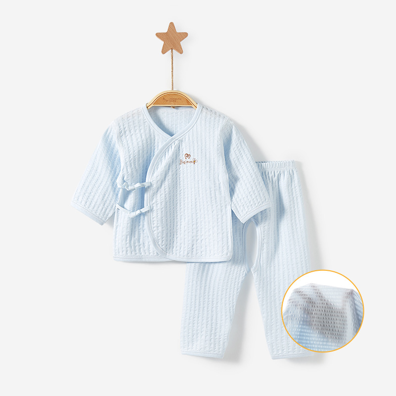 Ropa de bebé recién nacido verano recién nacido manga larga delgada 0 monje 3 meses entrepierna abierta split ropa de verano traje de bebé