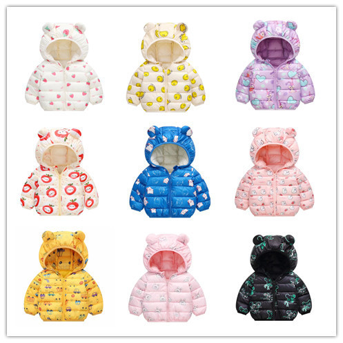 Amazon children's clothing autumn and winter new cartoon children's down cotton clothes for small and medium-sized children's cotton clothes for boys and girls 'light coat