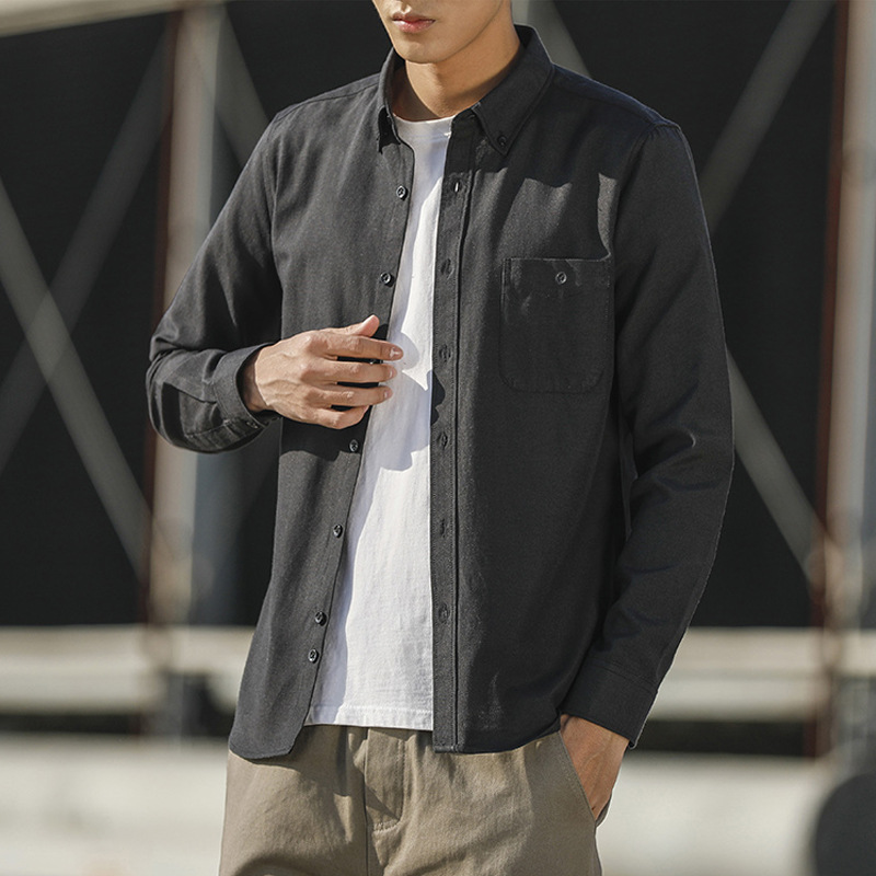 Perthian Winter Long Sleeve Shirt 2021 New Japanese Slim Shirt Jacket Tide Brand Jacket Tops Men's Tops