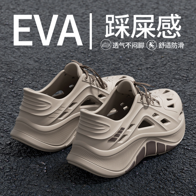 Croc Shoes Men's Summer Outer Wear 2025 New Thick-Soled Wear-Resistant Anti-Slip Non-Stinky Feet Breathable Hiking and Driving Sandals Croc Shoes Men's Summer Outer Wear 2025 New Thick-Soled Wear-Resistant Anti-Slip Non-Stinky Feet Breathable Hiking and Driving Sandals