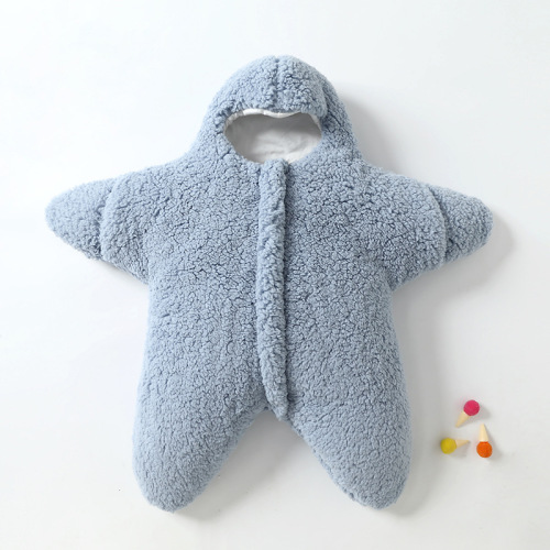 Winter and Spring Thick Cashmere Star Sleep Bag for Babies, Anti-Kick Blanket, Warm Sleeping Bag for Newborns, Anti-Sudden Infant Death Syndrome Bodysuit