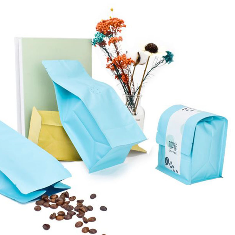 精美定购250克咖啡袋八边封茶叶自封袋 彩印哑光磨砂带气阀咖啡袋