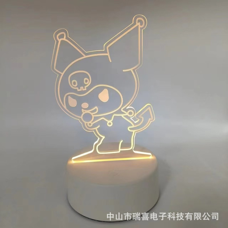 クロスボーダークリエイティブ Nezha Labubu 3D ナイトライトアクリル雰囲気ライト誕生日ギフトベッドサイド子供用テーブルランプ|undefined