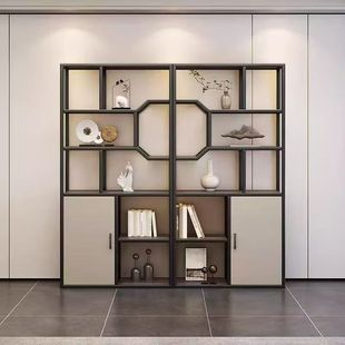 Bogu Rack Modern Light Luxury Simple Metal Office Home Floor Storage Tea Rack Wine Cabinet Living Room Partition Combination