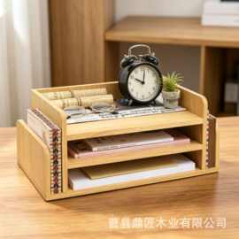 跨境木质桌面文件多层收纳架 桌面文件邮件多层收纳置物架