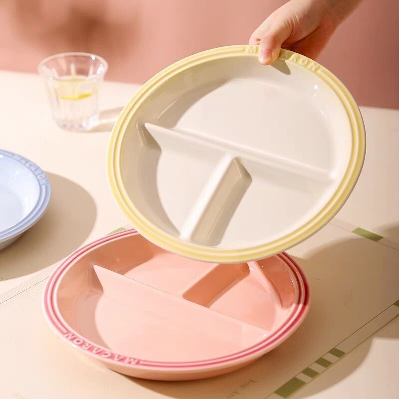 High-Looking Ceramic Divided Plate Three-Compartment Plate 211 Special Meal Plate for Fat Loss and Weight Loss Quantitative Divided Plate Breakfast Plate High-Looking Ceramic Divided Plate Three-Compartment Plate 211 Special Meal Plate for Fat Loss and Weight Loss Quantitative Divided Plate Breakfast Plate