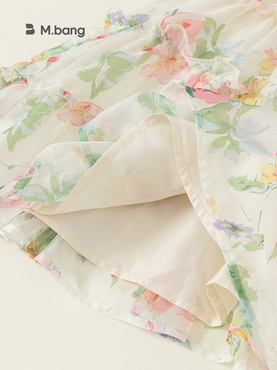 Yubao ropa infantil vestido de flores para niños dulce vestido de verano vestido de princesa de cabina vestido de bebé