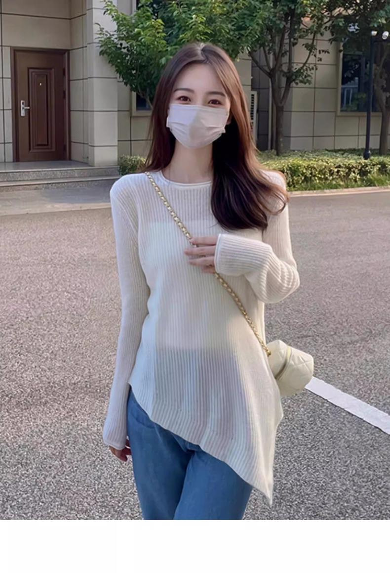 This year's popular trend is beautiful thin sweaters, gentle soft sticky knitted base shirts, long sleeved tops for_voghion.com