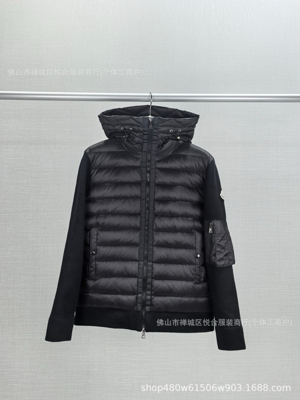 欧洲站外贸新款M家针织拼接羽绒服 现货立领休闲时尚男女同款外套|undefined