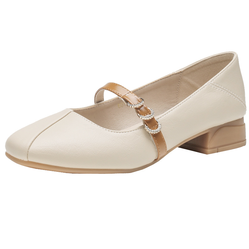 Mary Jane Shoes, Flat Summer Shallow Square Toe 2026 Spring And Autumn New Style Women's Soft-soled Loafers_vogvips.com