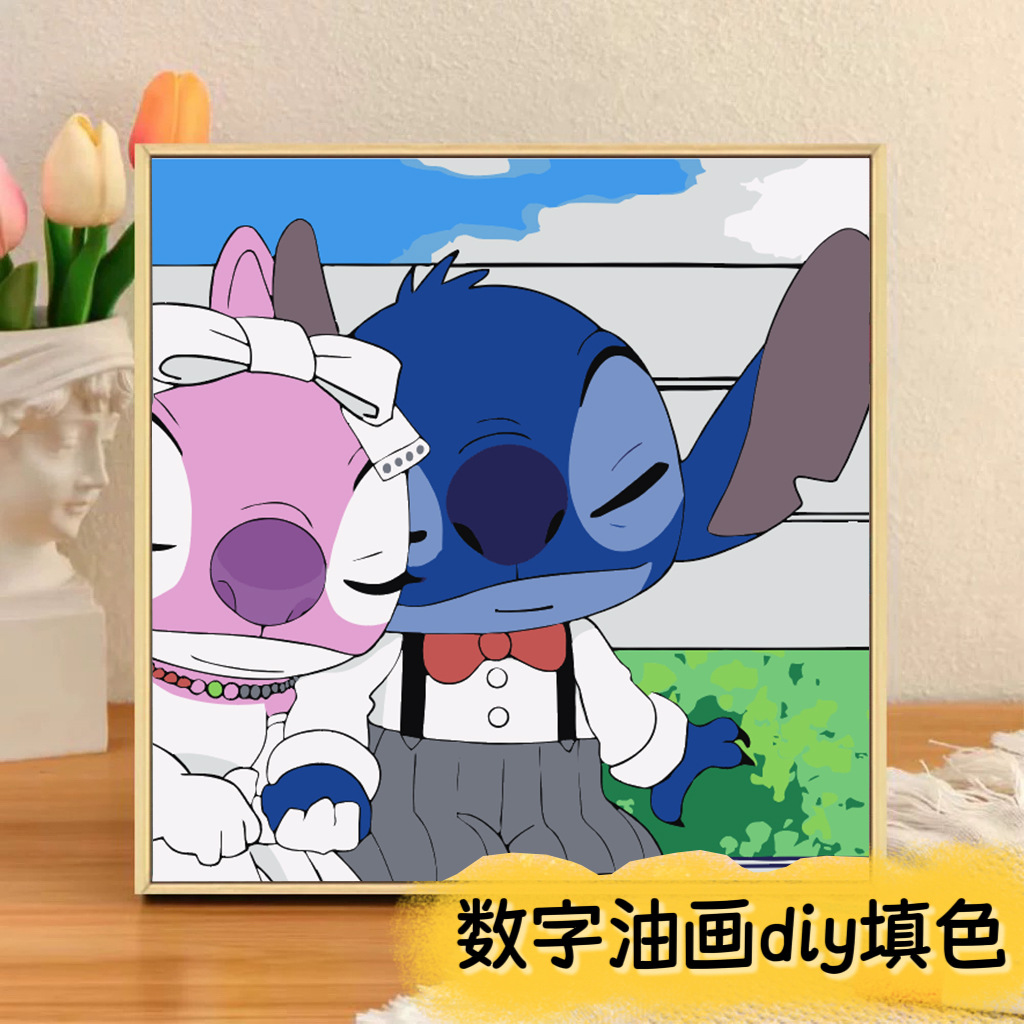 El niño prodigio de Nezha Naohai Diy pintura al óleo digital para colorear a mano Anime Ao Bing Nezha pintura al óleo pintura decorativa