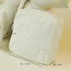 Creamy high quality handheld cosmetic bag, capacious storage system