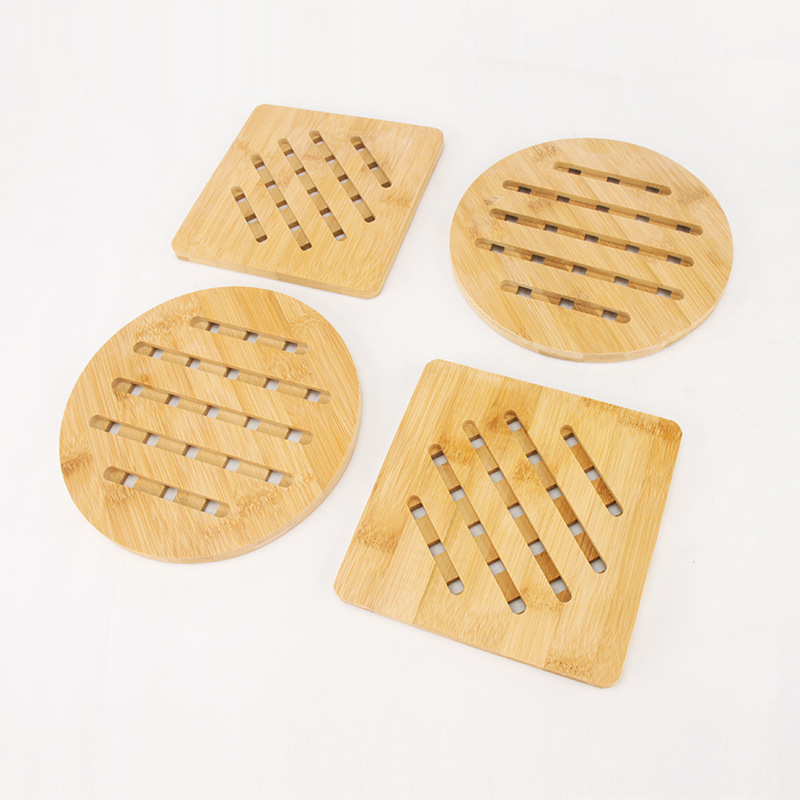 Venta al por mayor de mesa de comedor estera de aislamiento de bambú taza de té estera de tazón anti-escaldado estera de olla estera de aislamiento de alimentos en la Mesa