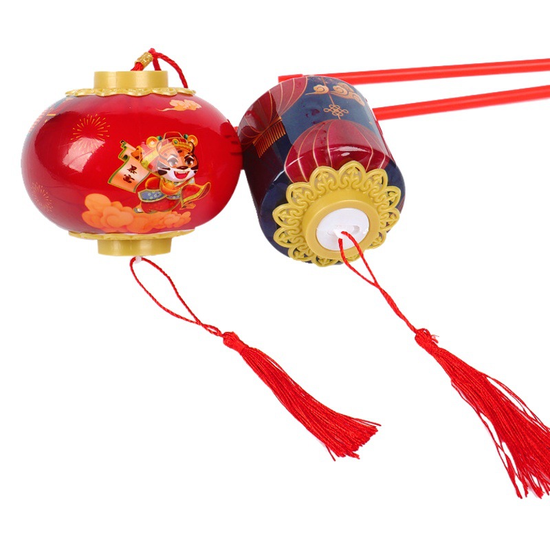 New Year's Mid-Autumn Festival Lantern Red Festive Lantern Portable Luminous Small Lantern Hanging Decoration Spring Festival Lantern Festival Hot Selling Toys