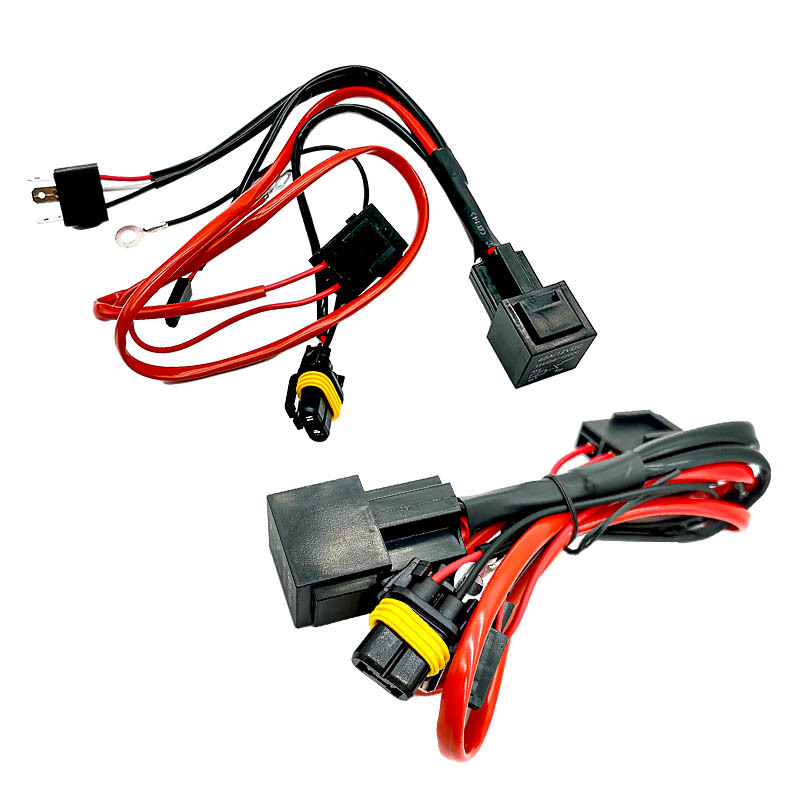 Línea de luz variable H4 conjunto arnés de cableado motocicleta faro bombilla lámpara de xenón modificación doble lente de luz línea de relé impermeable