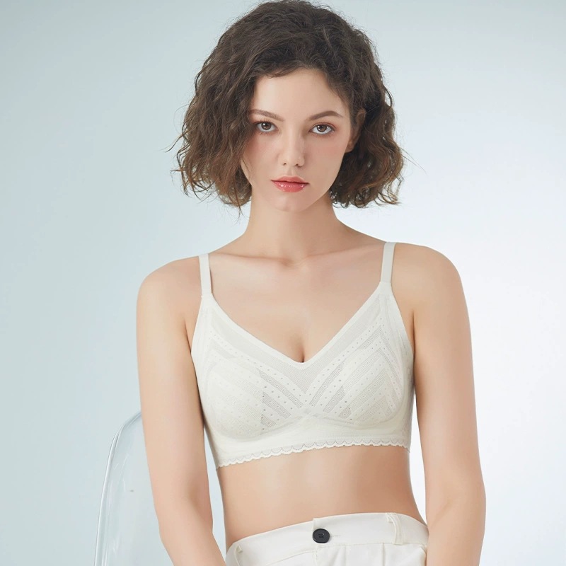 Nuevo sujetador de copa fija de ropa interior sin costuras ultrafino de una pieza para mujer sin aros orejas de conejo, pecho grande, sujetador pequeño