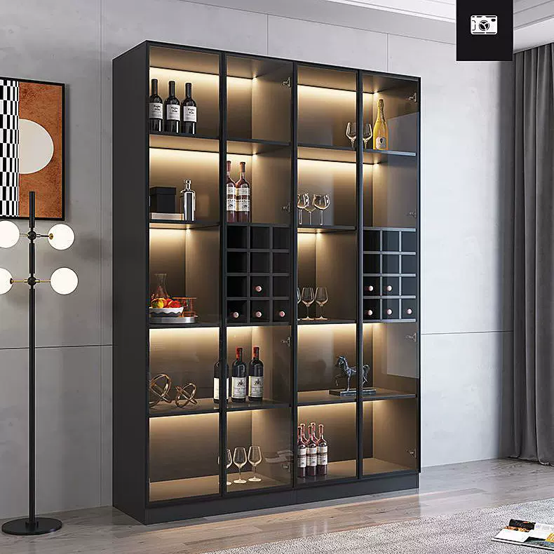 不锈钢恒温酒柜简约现代红酒架雪茄柜酒店酒窖常温展示柜别墅立柜