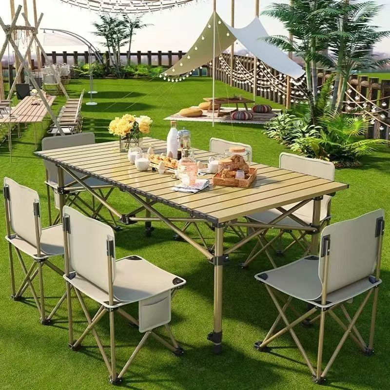 Outdoor Folding Table Portable Picnic Table Camping Equipment Lightweight Table and Chair Set Stall Barbecue Egg Roll Long Table