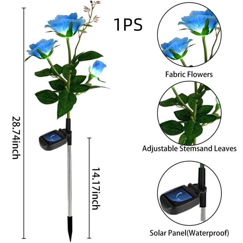 Solar simulación flor lámpara LED lirio flor lámpara de tierra girasol césped lámpara Rosa jardín Lámpara decorativa