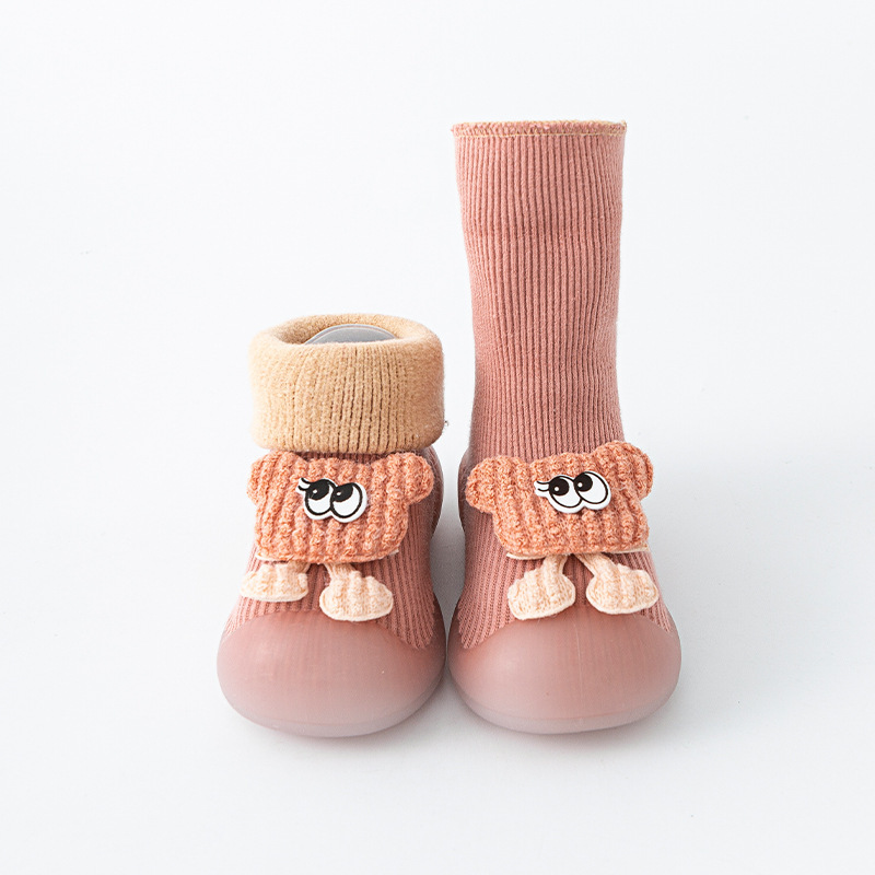 Zapatos para bebés con suela suave otoño y invierno antideslizante para niños pequeños, calcetines de suelo cálido, zapatos de algodón cómodos