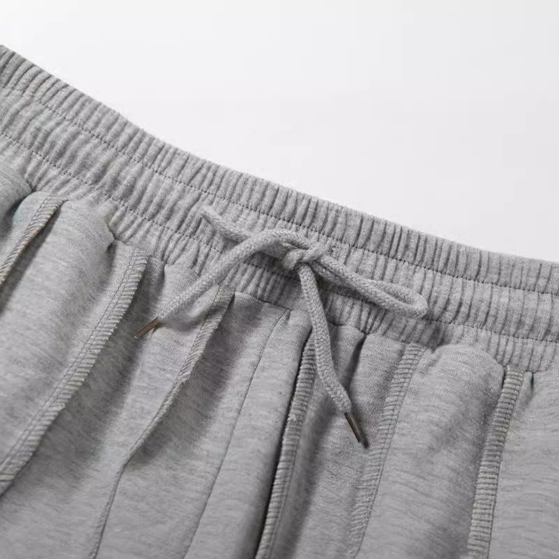Women’s High-Waisted Striped Sweatpants – Retro Straight-Leg Joggers With Drawstring (Cotton-Polyester Blend, Grey/Black/Beige, S/M/L, Loose Fit)_voghion.com