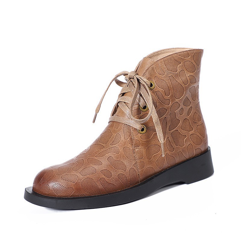 【特価クリアランス返品交換不可】39サイズ本革レディースブーツ139元秋冬レトロマーティンブーツショートブーツお買い得