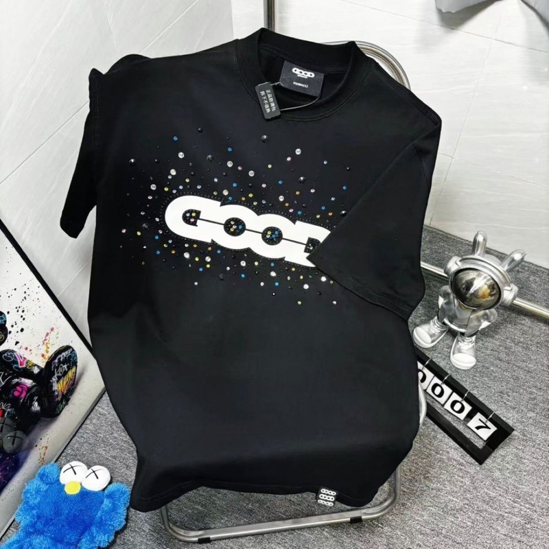 [320G ヘビーカラフルキャンディーライト高級ファッションメンズレディースプリント半袖カップルスタイル万能Tシャツ|undefined