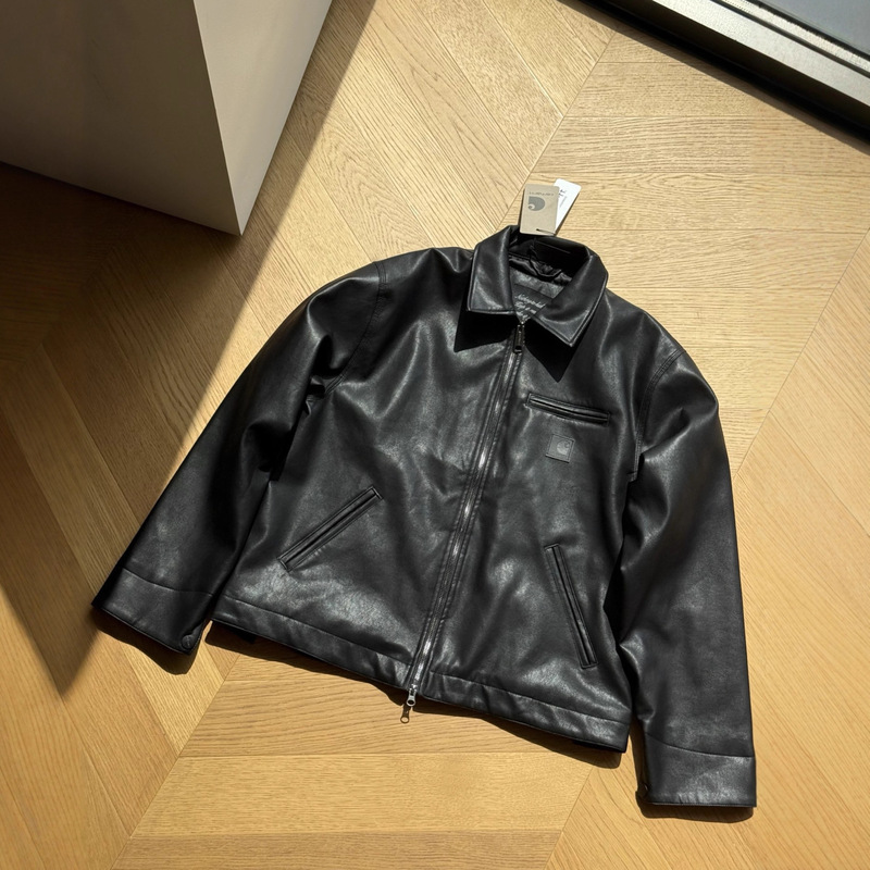 Cross-Border High-Quality Carhar Wip American Retro Street Basic Pu Leather Jacket Jacket for Men and Women