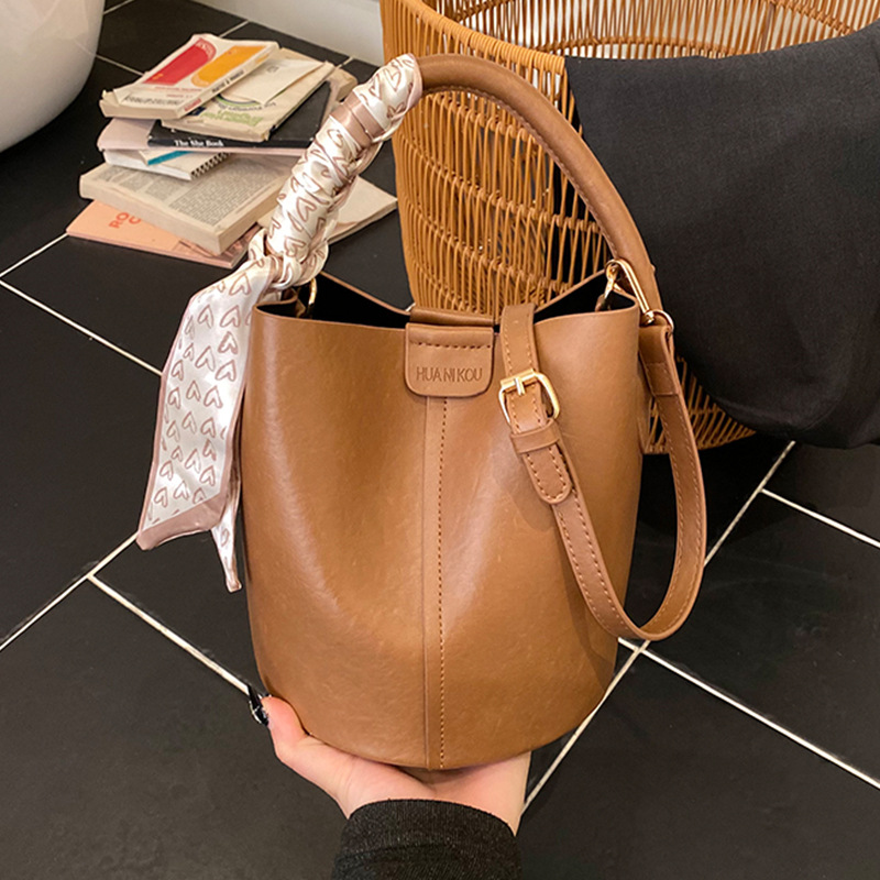 Borsa a secchiello retrò borsa a cesto casual a tracolla_voghion.com