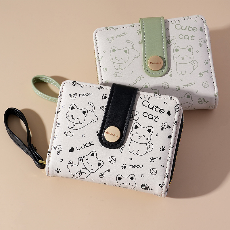 Women's Cat Pu Leather Zipper Wallets display picture 5