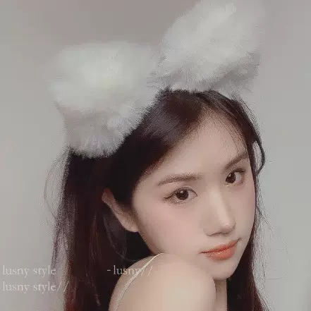 戈梦性感毛绒狐狸猫耳朵头箍网红直播拍照头饰主播发卡可爱兽耳发