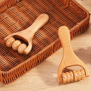 Manual Massager Wooden Roller Health Care Equipment Foot Back Massage Wheel Roller Body