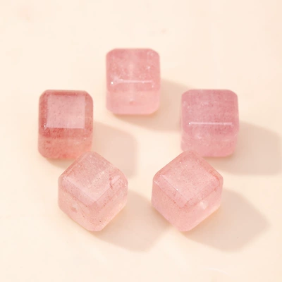 pendant square small jewelry wholesale: Zərgərlik ara hissələri - strawberry-crystal-no-18