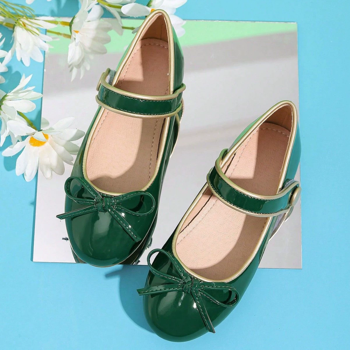 Трансграничная внешняя торговля корейская версия бант темперамент девушки мягкая подошва маленькая кожаная обувь мода дикая иностранная плоская обувь принцессы