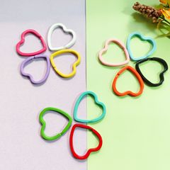 カラー愛キーホルダーキャンディー色塗装フラットリング閉口フラットリングキーリングdiyアクセサリーキーホルダーアクセサリー