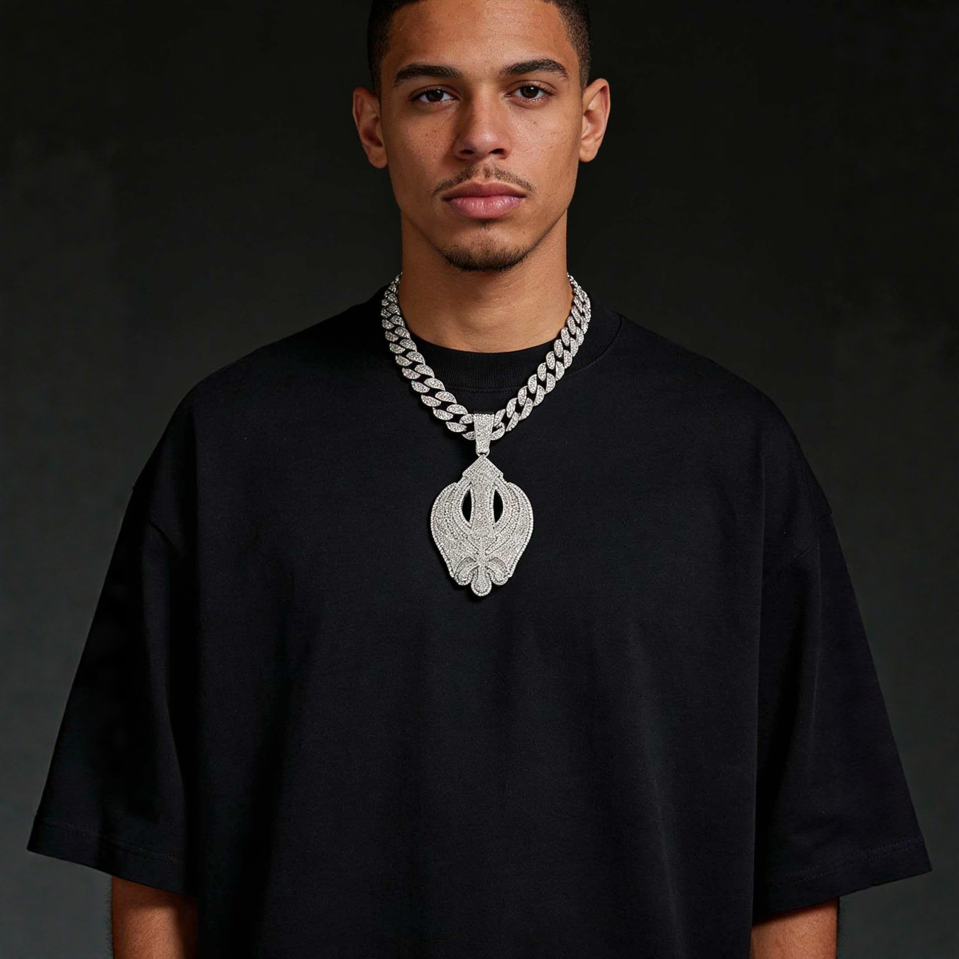 Europa y Estados Unidos personalidad hip hop joyería de hombre marca de moda OBLOCK colgante de letras inglesas collares de cadena de diamantes cubanos